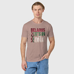 Футболка хлопковая мужская ДНК - Беларусь, цвет: пыльно-розовый — фото 2