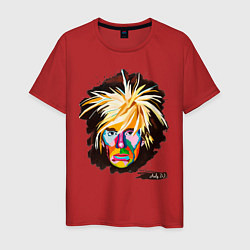 Футболка хлопковая мужская Портрет Художника Andy Warhol, цвет: красный