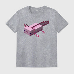 Футболка хлопковая мужская Аксолотль Axolotl, цвет: меланж