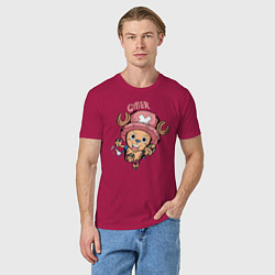 Футболка хлопковая мужская Тони Тони Чоппер One Piece, цвет: маджента — фото 2