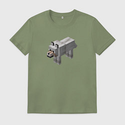 Футболка хлопковая мужская Волк Wolf, цвет: авокадо