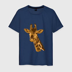 Футболка хлопковая мужская Жираф Жора, цвет: тёмно-синий