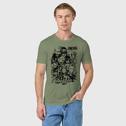 Футболка хлопковая мужская Персонажи Ван-Пис Большой куш, цвет: авокадо — фото 2