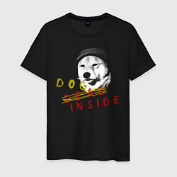 Футболка хлопковая мужская DOG INSIDE SF, цвет: черный