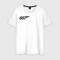 Футболка хлопковая мужская 007 лого, цвет: белый