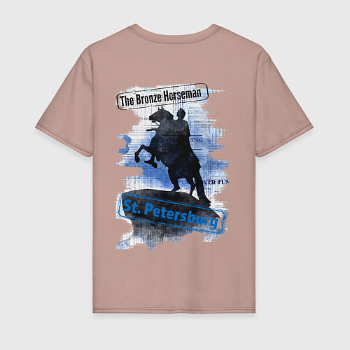 Мужская футболка The Bronze Horseman / Пыльно-розовый – фото 2