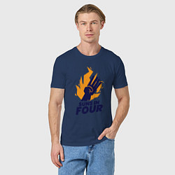 Футболка хлопковая мужская Suns In Four, цвет: тёмно-синий — фото 2