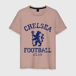 Футболка хлопковая мужская Chelsea FC: Lion, цвет: пыльно-розовый
