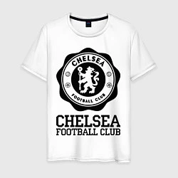 Футболка хлопковая мужская Chelsea FC: Emblem, цвет: белый