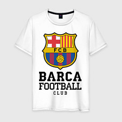 Футболка хлопковая мужская Barcelona Football Club, цвет: белый