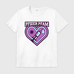 Футболка хлопковая мужская Pfizer, цвет: белый