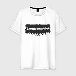Футболка хлопковая мужская Lamborghini - Flames, цвет: белый