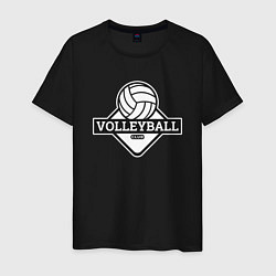 Футболка хлопковая мужская Volleyball, цвет: черный