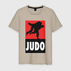 Футболка хлопковая мужская Judo, цвет: миндальный