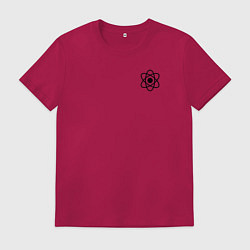 Футболка хлопковая мужская Физика Атом, цвет: маджента