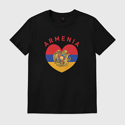 Футболка хлопковая мужская The Heart of Armenia, цвет: черный