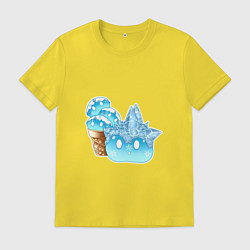 Футболка хлопковая мужская Мороженко-слайм, цвет: желтый