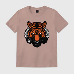 Футболка хлопковая мужская Bad Tiger, цвет: пыльно-розовый