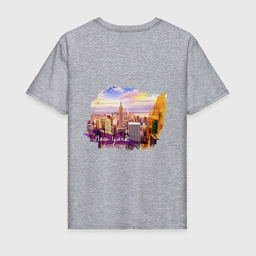 Мужская футболка Города и страны Нью-Йорк США / Меланж – фото 2