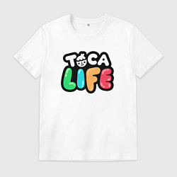 Футболка хлопковая мужская Toca Life logo, цвет: белый