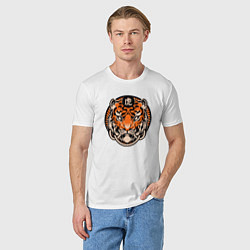 Футболка хлопковая мужская Amazing Tiger, цвет: белый — фото 2