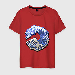 Футболка хлопковая мужская Great Wave, цвет: красный
