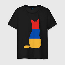 Футболка хлопковая мужская Армянский Кот, цвет: черный