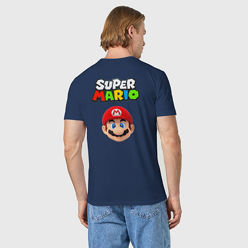 Мужская футболка Mario / Тёмно-синий – фото 4