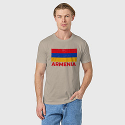 Футболка хлопковая мужская Armenia Flag, цвет: миндальный — фото 2