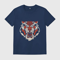 Футболка хлопковая мужская Tiger - Head, цвет: тёмно-синий