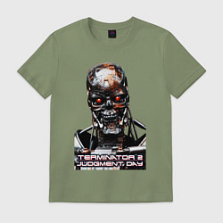 Футболка хлопковая мужская Terminator T-800, цвет: авокадо