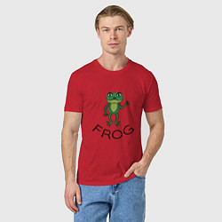 Футболка хлопковая мужская Frog green, цвет: красный — фото 2