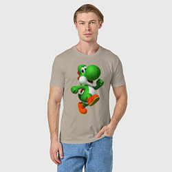 Футболка хлопковая мужская 3d Yoshi, цвет: миндальный — фото 2