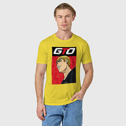 Футболка хлопковая мужская GTО, цвет: желтый — фото 2
