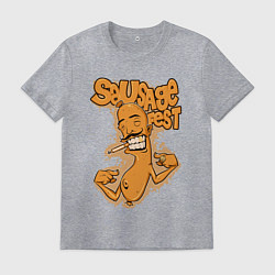 Футболка хлопковая мужская Cartoon sausage, цвет: меланж