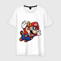 Футболка хлопковая мужская Mario bros 3, цвет: белый