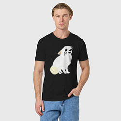 Футболка хлопковая мужская Шкодливый Чихуахуа, цвет: черный — фото 2