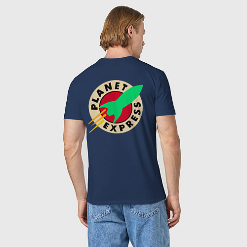 Мужская футболка Футурама - Межпланетный экспресс / Тёмно-синий – фото 4