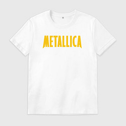 Футболка хлопковая мужская Новая надпись Металлики, цвет: белый