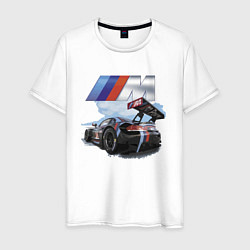Футболка хлопковая мужская BMW M POWER Motorsport Racing Team, цвет: белый