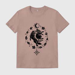 Футболка хлопковая мужская Волки из легенд, цвет: пыльно-розовый
