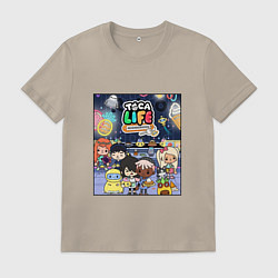 Футболка хлопковая мужская Toca Boca Тока Бока Poster, цвет: миндальный