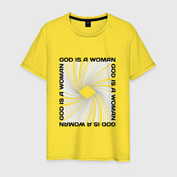 Футболка хлопковая мужская Женщина-богиня Ariana Grande, цвет: желтый