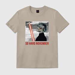 Футболка хлопковая мужская Токийский Гуль NOVEMBER DARK, цвет: миндальный