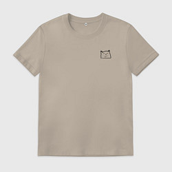 Футболка хлопковая мужская Кошка 2021, цвет: миндальный