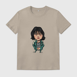 Футболка хлопковая мужская 067 - Squid Game, цвет: миндальный