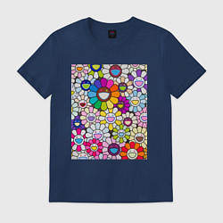 Футболка хлопковая мужская Field of Flowers Мураками, цвет: тёмно-синий