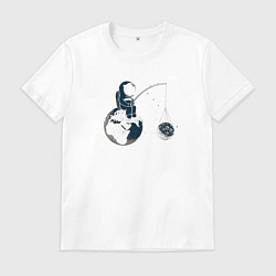 Футболка хлопковая мужская Мы одни в этой Всленной, цвет: белый