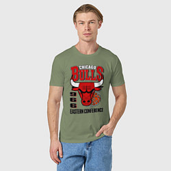Футболка хлопковая мужская Chicago Bulls NBA, цвет: авокадо — фото 2