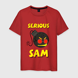Футболка хлопковая мужская Serious Sam Bomb Logo, цвет: красный